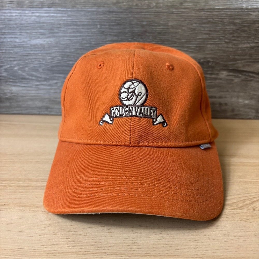 Golden Valley Hat Cap Fitted S/M Orange Golf Golfing Minnesota Imperial